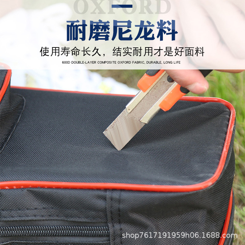 Black and Red Double Layer Three Layer Back Dual-purpose Fishing Rod Large Black Sea Rod Large Capacity Sports Backpack