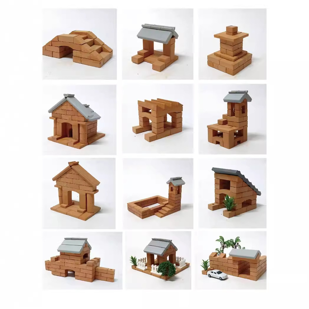Mason Handmade DIY Cabin Mini Bricks 2025 New Building House Bricks Toys Wholesale Cross-Border