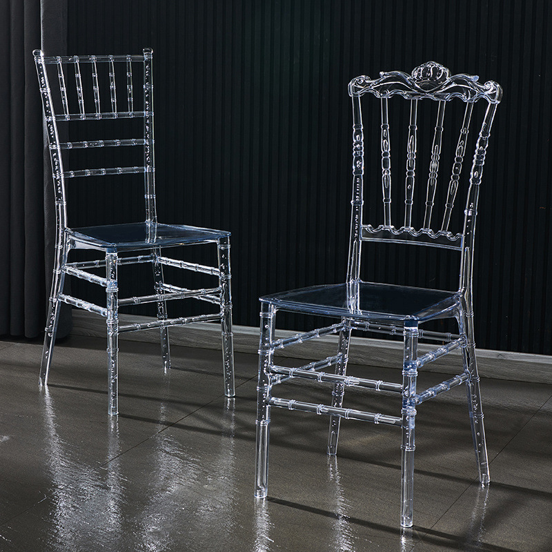 Cross-border manufacturers acrylic transparent crystal chair hotel banquet hall wedding outdoor Napoleon bamboo chair