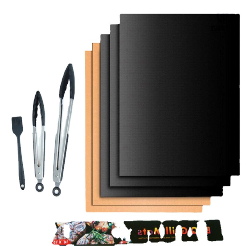Factory picnic BBQ barbecue mat high temperature resistant Teflon barbecue mat baking plate mat easy to clean non-stick