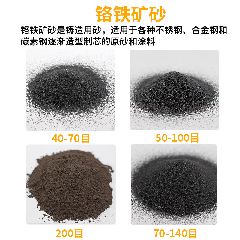 South Africa 46% Chromium Ore Sand 40-70 Mesh Casting Sand Chromium Iron Ore Sand Chromium Ore Powder