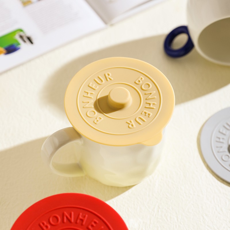 Cross-Border Popular Simple Food-Grade Silicone Cup Lid Dust-Proof and Leak-Proof Multi-Functional Cup Lid Mug Ceramic Cup Lid