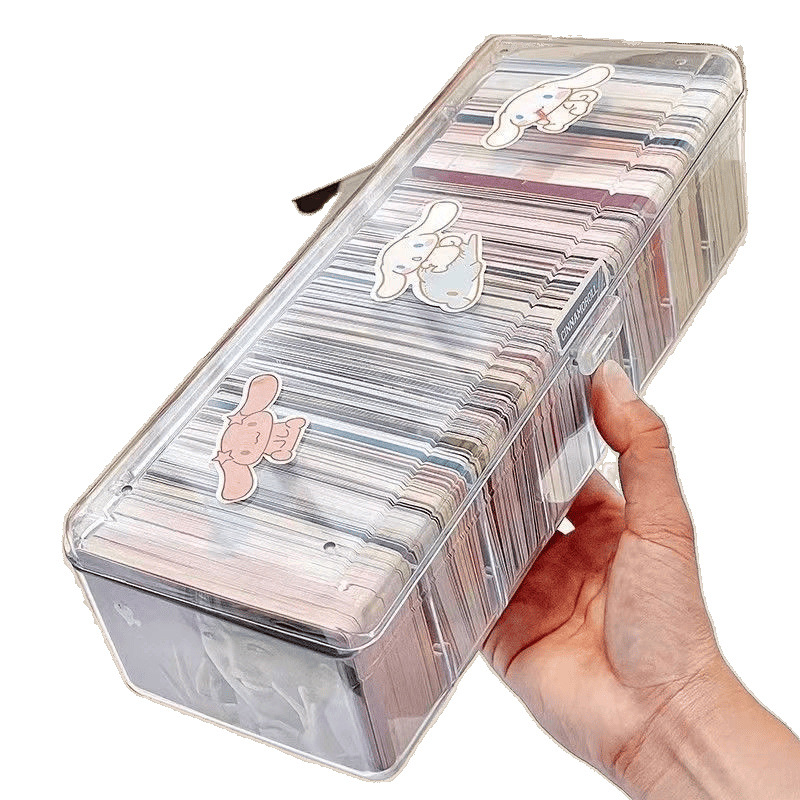 Small Card Storage Box Flip-Top Acrylic Ultraman Card Star-Chasing Card Compartment Organizing Card Box Large Capacity