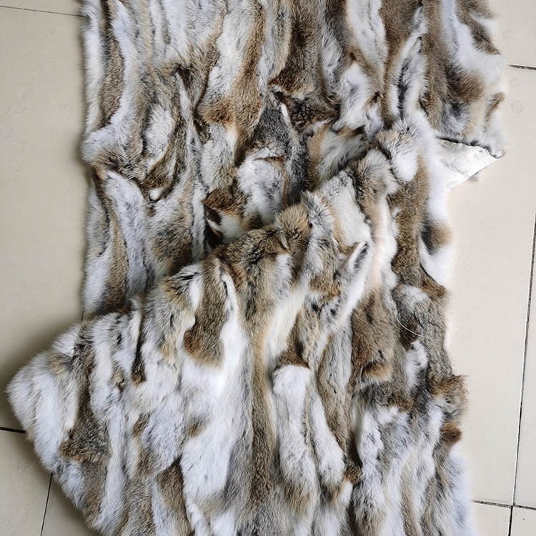 Manufacturer's Real Rabbit Fur Splicing Blanket Carpet Rabbit Skin Photo Background Bed Flag Bedside Blanket Bay Window Mat Pillow Cloth Fabric