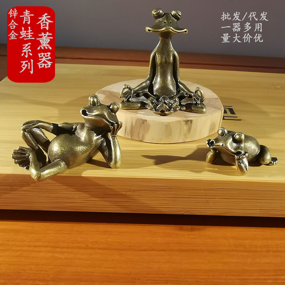Винтажное украшение лягушки бронзовое, декор для стола, чайный питомец, ароматерапия, подставка для благовоний, оптовая продажа