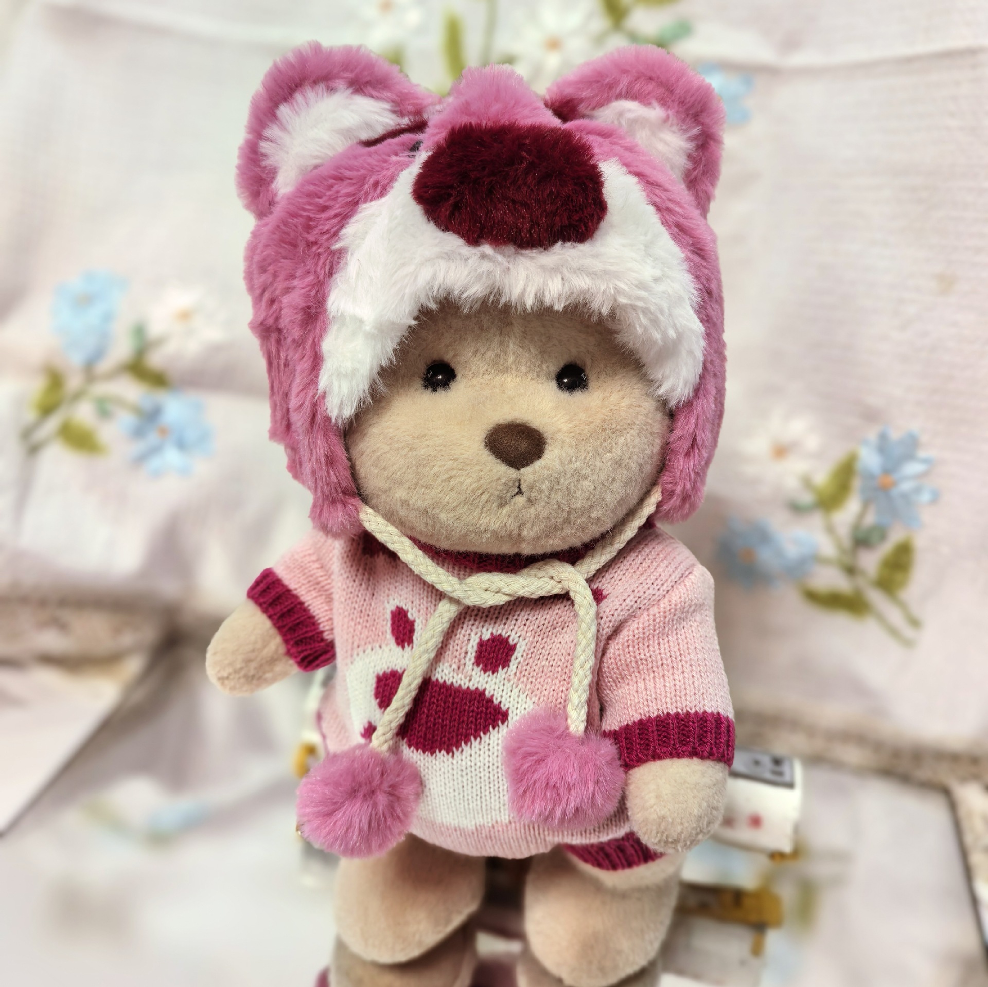 (Clothing only) 30CM Medium Lena Bear Costume Three Eyesque Lamb suit Dinosaur Jumpsuit Plush