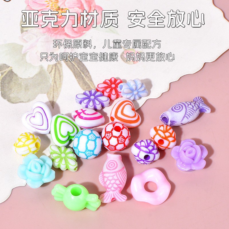 Children's Beading Supplies Girls' Toys Educational DIY Craft Material Kit Bracelet Necklace Beading Set Box