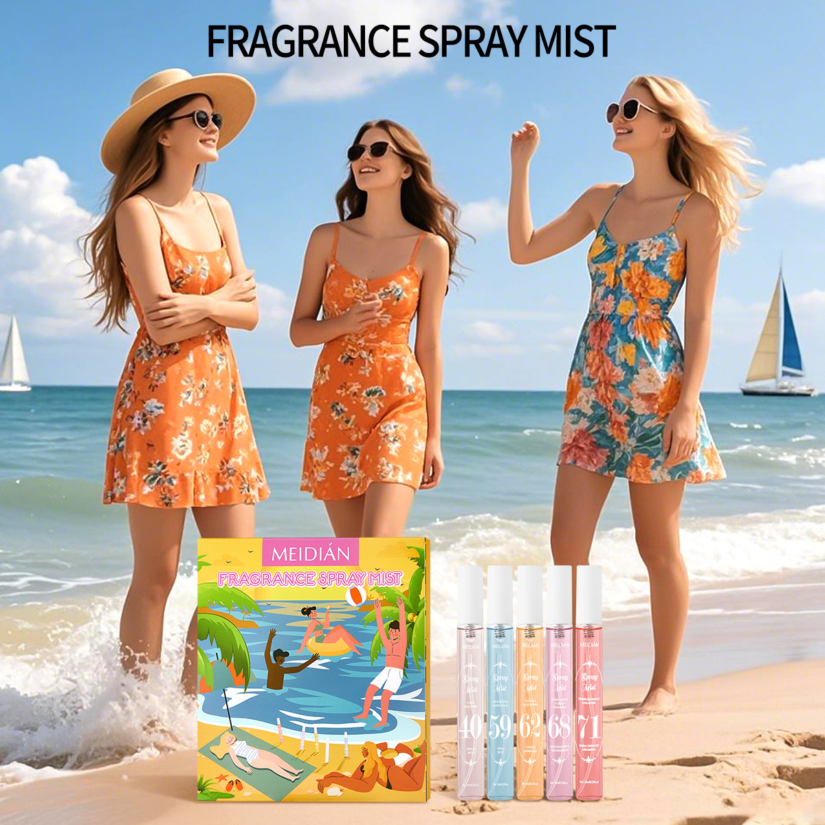 Foreign Trade Cross-Border Xiyin Beach Digital Perfume Spray Set Brazilian Body Hair Fragrance Deodorant Alcohol-Free