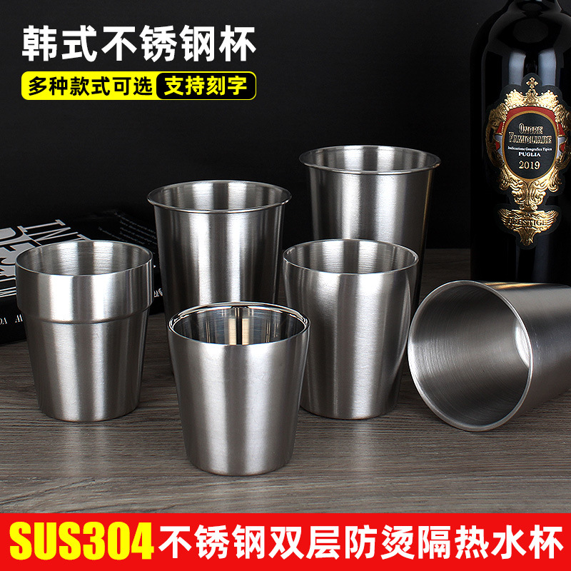 304 Нержавеющая сталь, корейская чаша, двойная стенка, утолщенная, для детей
