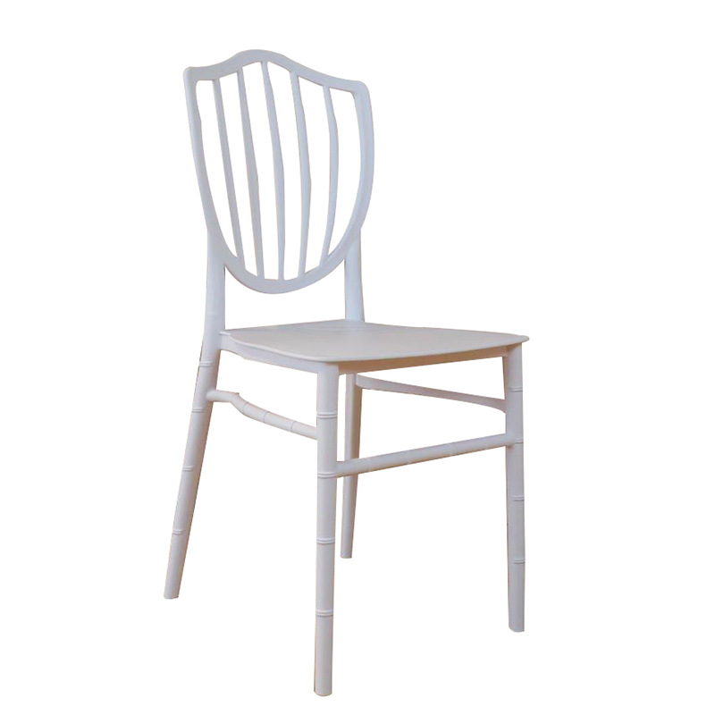 Cross-Border Pp Bamboo Chair Plastic Chair Outdoor Banquet Event Wedding Chair Thickened Dining Chair Backrest Stackable Chair