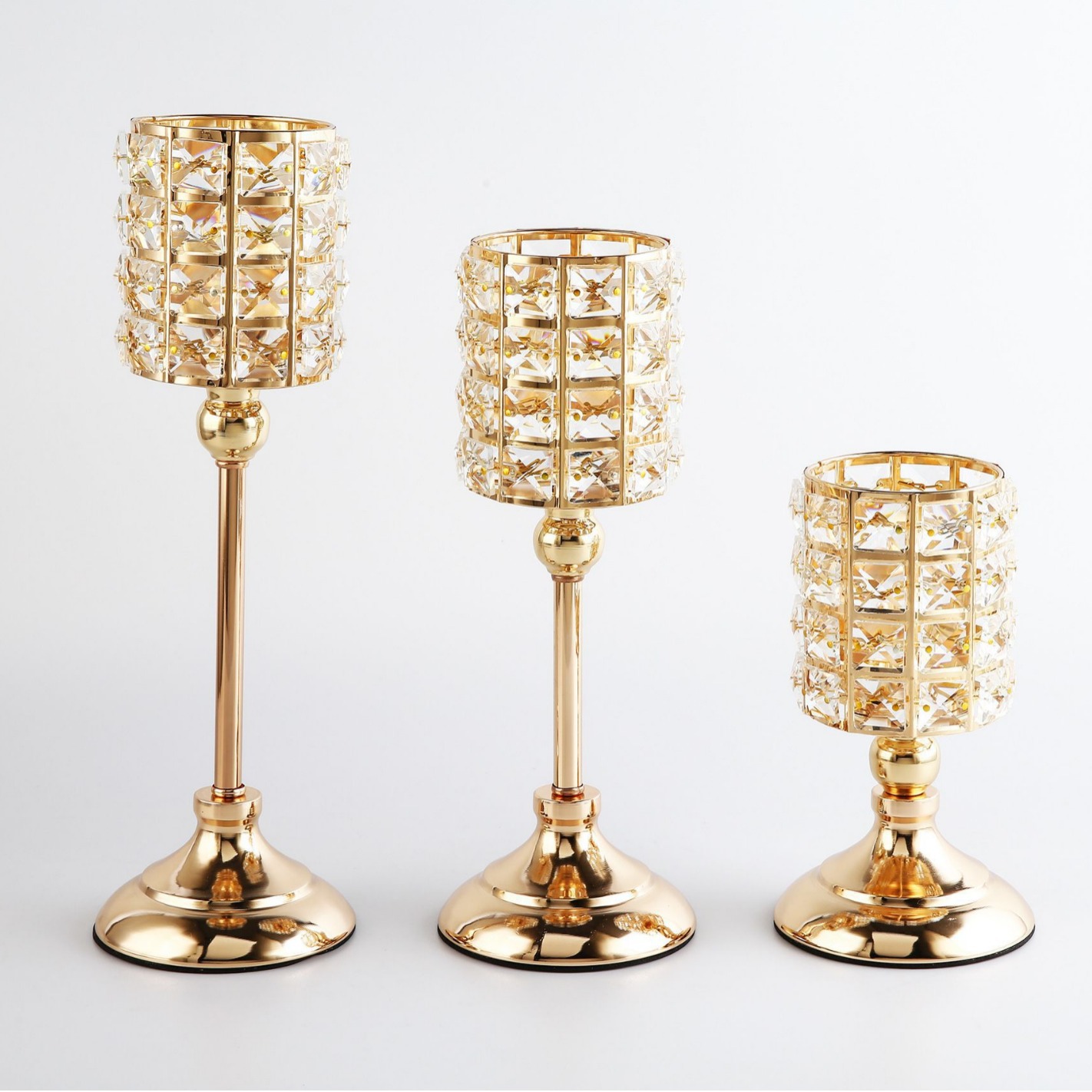 Nordic ins Candlestick Ornaments Crystal Dining Table Decorations Light Luxury Wedding Props