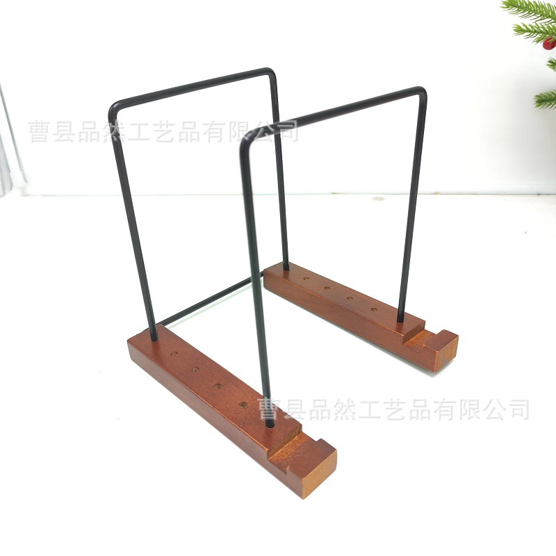 Pine Vinyl Record Stand Iron-wood Combination Vinyl Record Stand Desktop CD Record Storage Display Stand