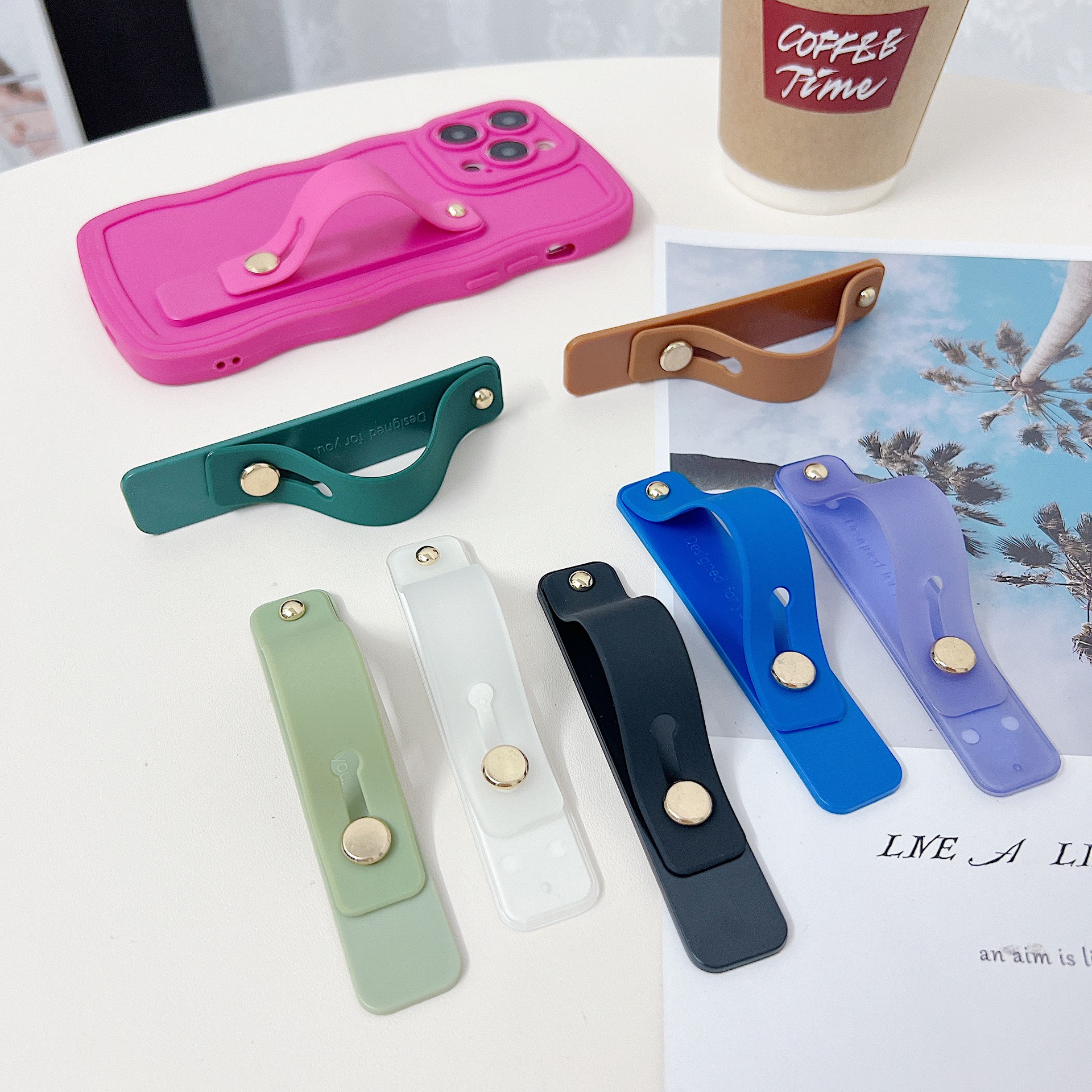 Suitable for Mobile Phone Case, Finger Wristband, Ring Holder, Lazy Back Sticker, Colorful Desktop Support Push-Pull Bracket Tpu+Pc