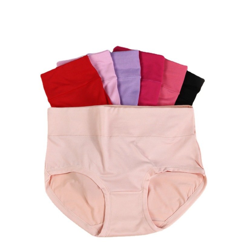 Women's High-Waisted Milk Silk Plus Size Underwear 100kg Women's Loose Simple Plus Size Briefs Wholesale