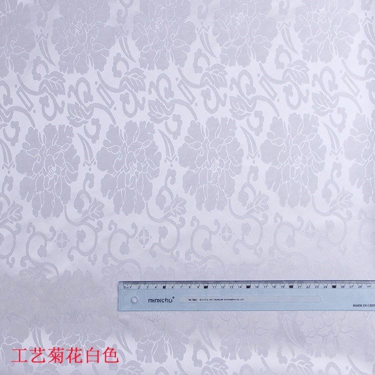 Ancient-Style Fabric Manufacturers Wholesale Home Textile Fabrics, Handicrafts, Chrysanthemum Fabric, Dark Jacquard, Large Jacquard Fabric