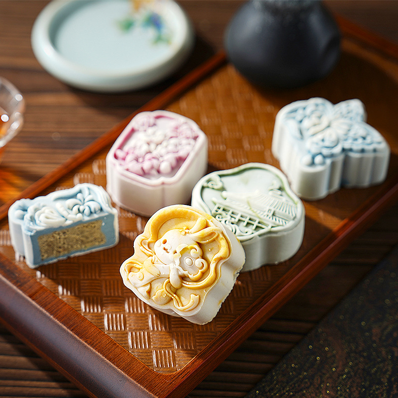 National Trend Ancient Style Peach Mountain Skin Mooncake New Chinoiserie Mid-Autumn Mooncake Corporate Gift Employee Welfare Mooncake Gift Box