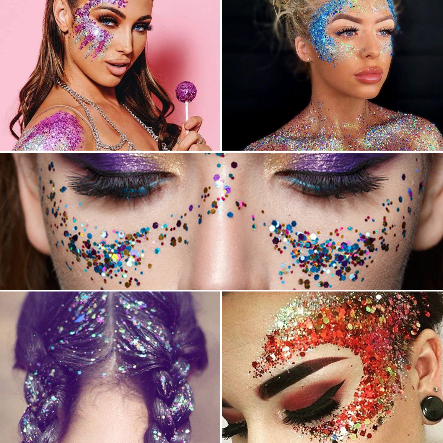 Cross-border hot sequin gel Flash gel body facial hair eye stage makeup high gloss powder sequins wholesale