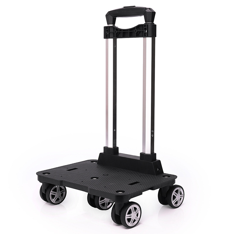 Universal Six-Wheel Trolley Cart Aircraft Wheel Luggage Accessories School Bag Backpack Portable Foldableing Aluminum Alloy Trolley Rack