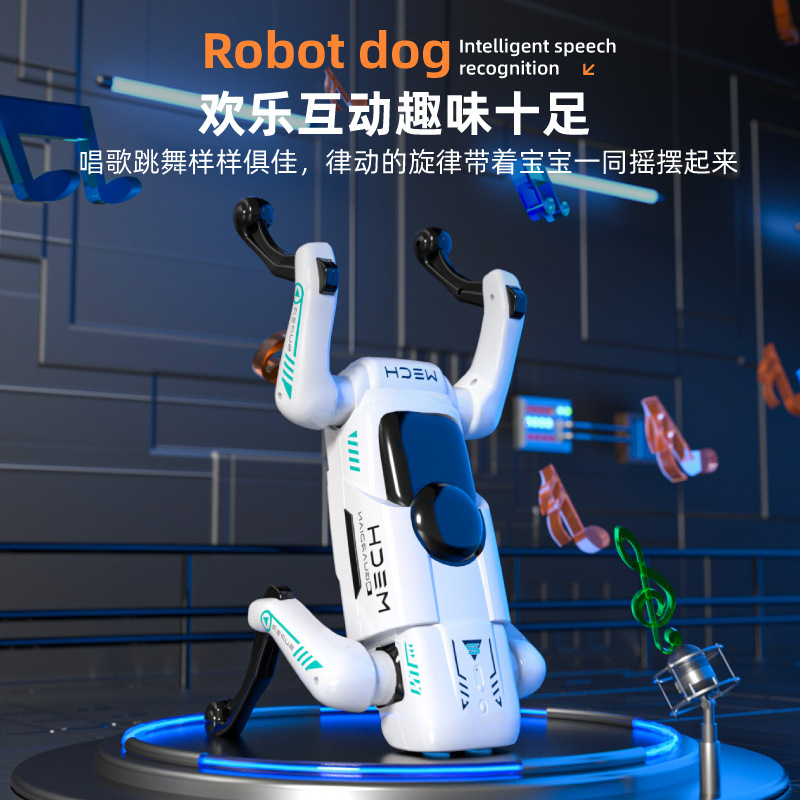 2025 New Children's Intelligent Robot Dog Remote Control Induction Mechanical Dog Voice Control Ai Programming Electric Toy