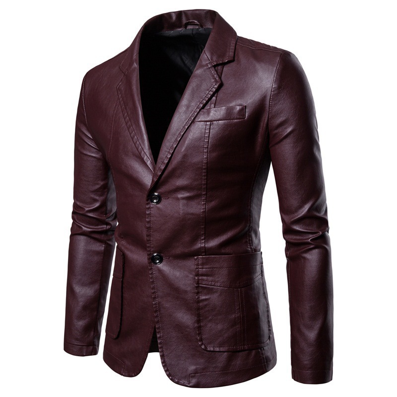 2025 Export Men's Leather Suit Washed Leather Jacket Men's Amazon Single-Breasted Leather Jacket Youth Jacket