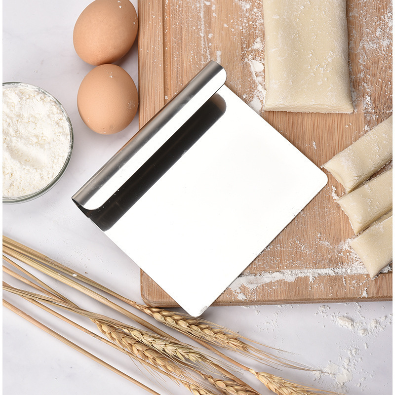 Spot 304 Stainless Steel Food Shovel Flat Metal Cutting Divider Dough Cutting Scraper Tool Transfer Shovel