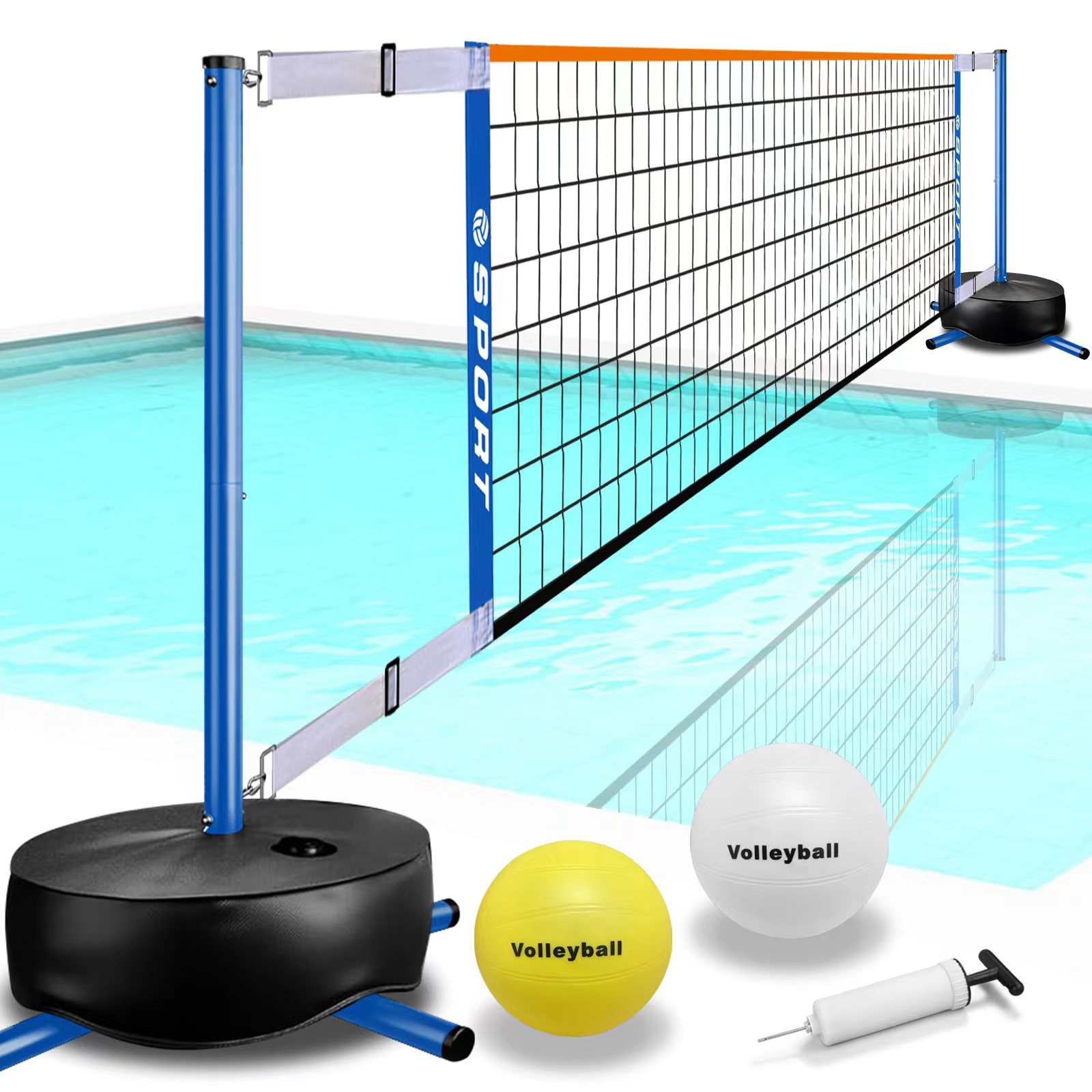 New outdoor indoor entertainment water volleyball net rack suit portable movable folding