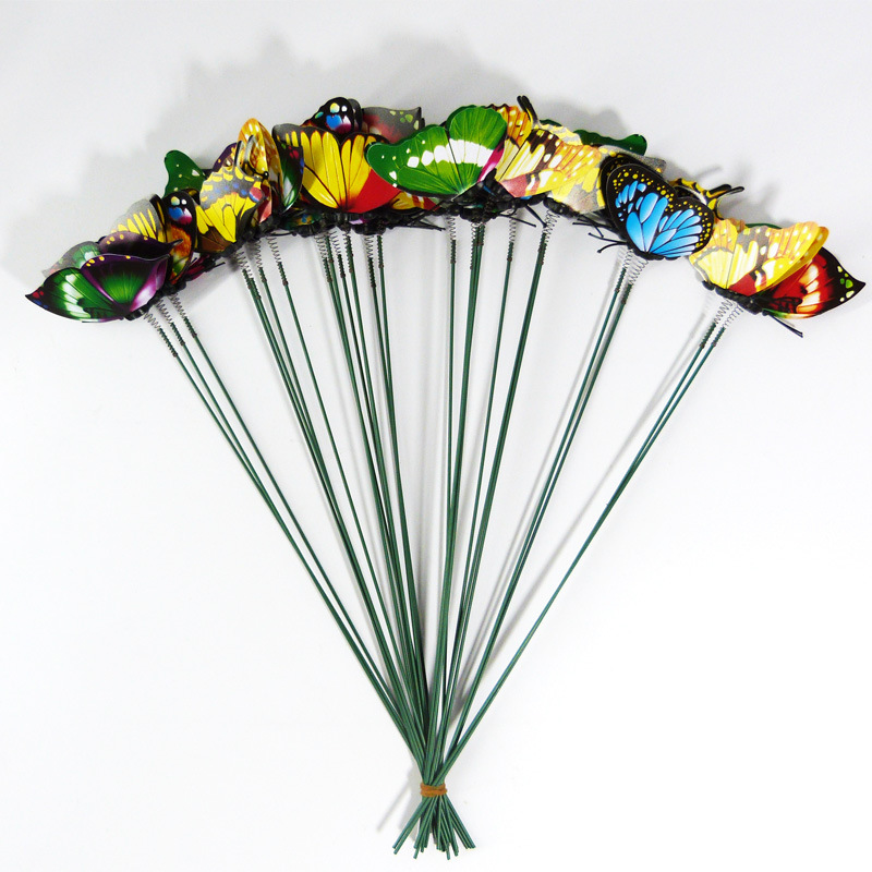 Pvc Artificial Pole Butterfly 3D Single Layer Stereo Butterfly Creative Gardening Decoration Wedding Ceremony Beautification Export New Product