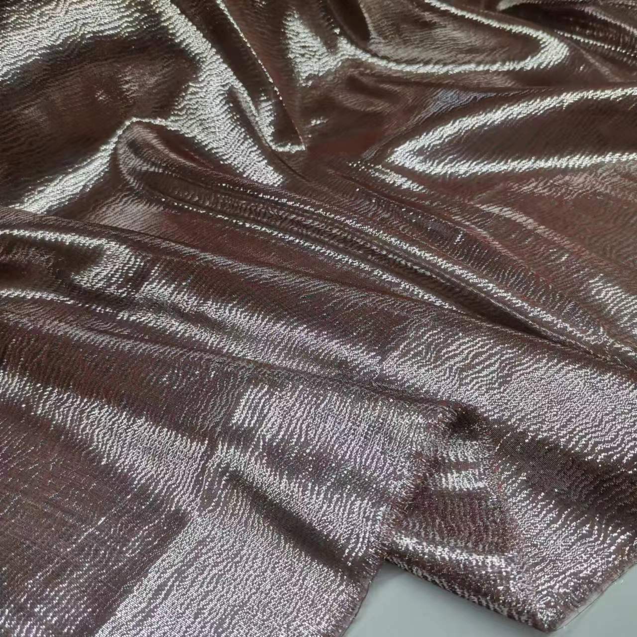 Dark Red Brown 9mm Mulberry Silk Georgette Jacquard Fabric Narrow Fashion Skirt Costume Silk Fabric