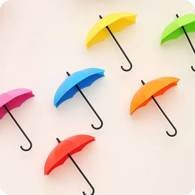 Creative small umbrella hook stick strong adhesive wall decoration seamless nail-free hook kitchen bathroom wall hook