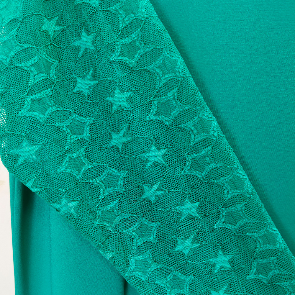 Customized Muslim Clothing Abaya Lace Sleeve Robe Middle Eastern Women's Dubai Round Neck Dress Cross-Border Large Size