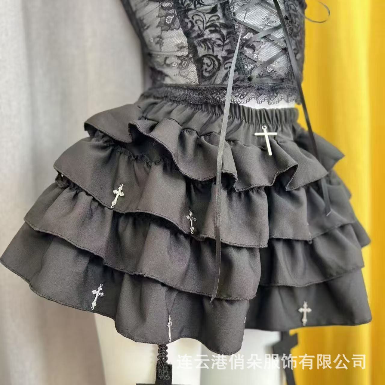 Qiao Duo Pure Desire Sweet Puffy Cake Skirt Small High Waist Slimming Lace Ballet Loose Waist Half Skirt