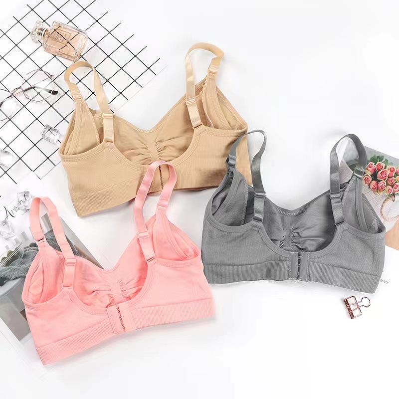 Pregnant women's non-steel ring front opening buckle plus size breast-feeding bra breast-feeding adjustable gathered seamless bra breast-feeding underwear