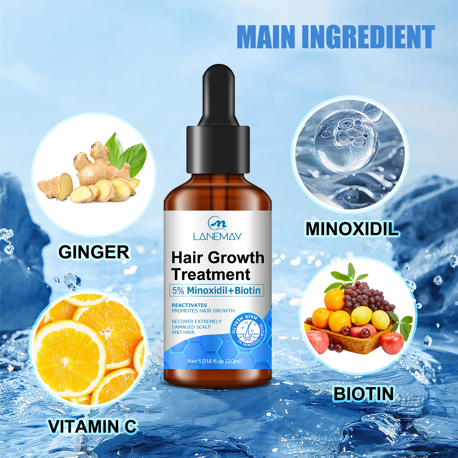 Cross-border care beard hair growth growth oil nourishing strong growth beard oil growth liquid hair