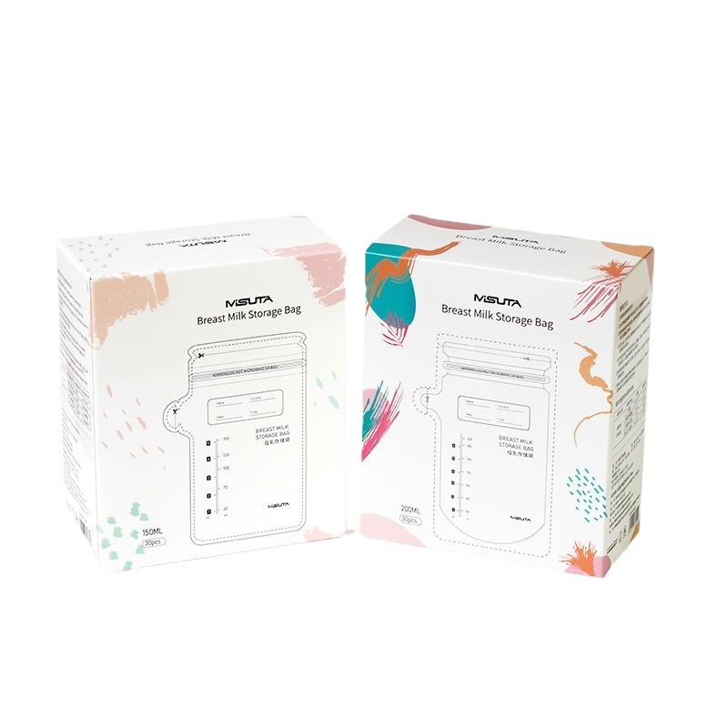 Misuta Milk Storage Bag Breast Milk Preservation Bag Breast Milk Storage Bag Vertical Timing Double Track Sealed Storage Bag