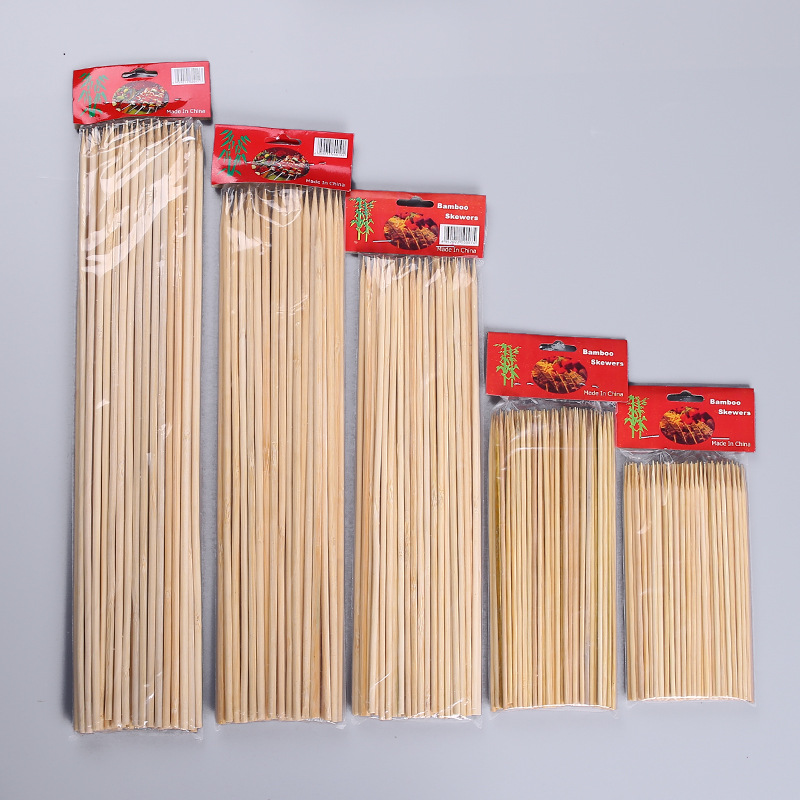 Foreign trade bamboo stick wholesale 2.0-10.0mm disposable barbecue bamboo stick factory string incense commercial barbecue oven accessories