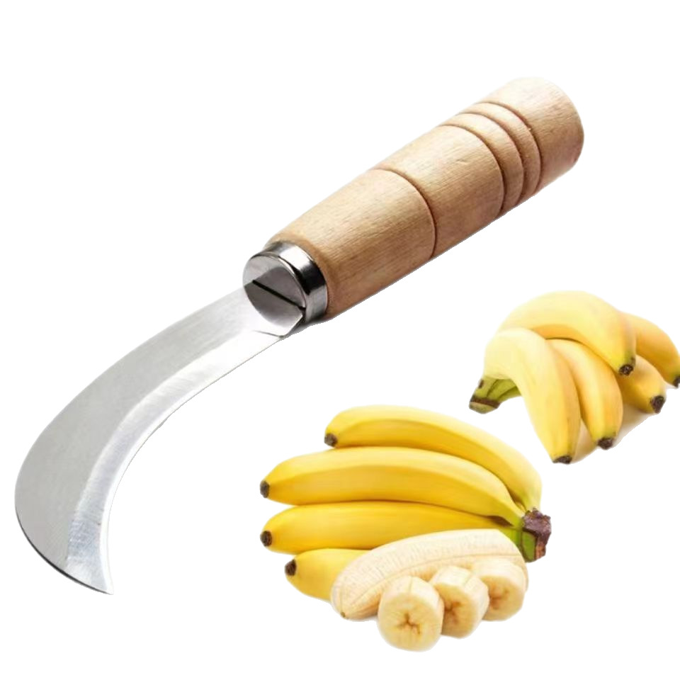 Stainless steel pineapple knife with wooden handle fruit knife peeler kitchen knife