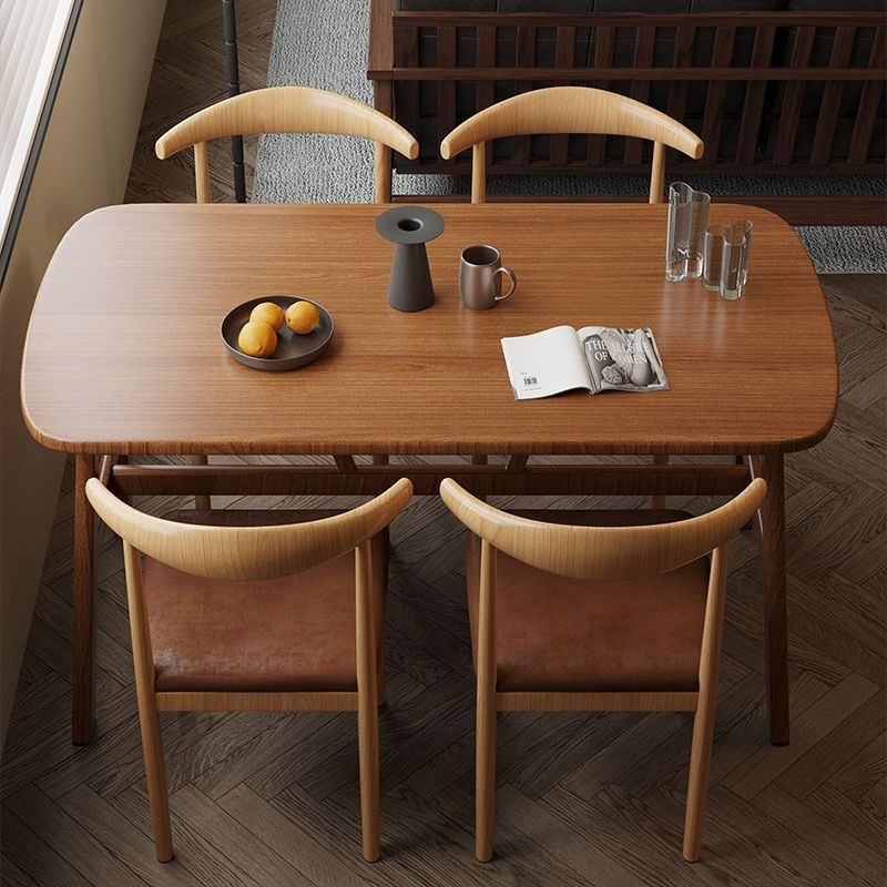 Nordic Simple Dining Table Combination Household Small Apartment Dining Table and Chairs Table and Chairs Leisure Chair Rectangular Dining Table