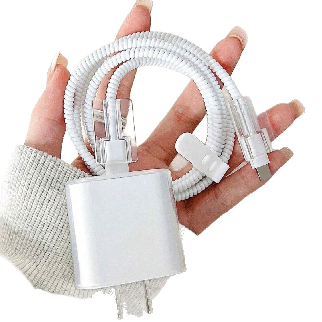 Suitable for Apple Charger Protective Cover 20W Charging Head Cover Data Cable Protection Charging Cable Bite Protector Anti-Breakage