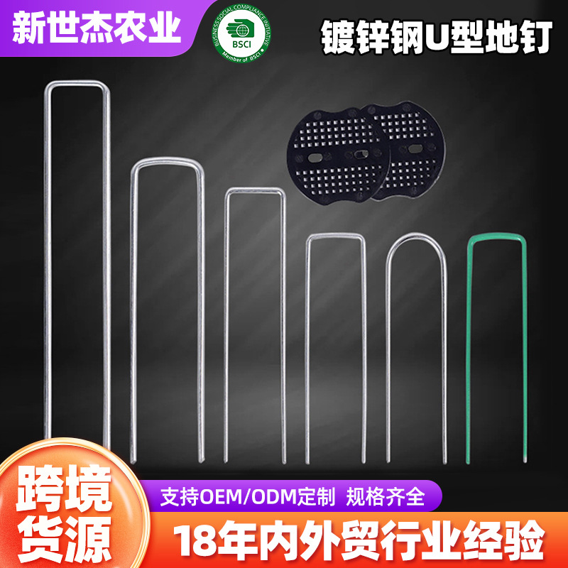 Оцинкованные стальные грунтовые гвозди, гвозди для газона, гвозди для теплицы, гвозди для защитной ткани, U-образные металлические гвозди