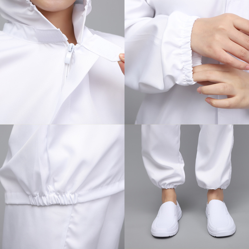 Hooded Long-Sleeved Food Factory Work Clothes Suit Dust-Proof Protective Clothing Clean Clothing Food Workshop Processing and Production Clothing