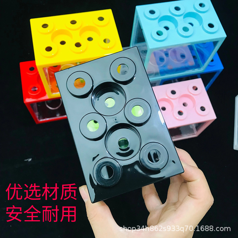 Dou fish building block box wholesale second generation new transparent fish tank small fish tank desktop micro landscape stall building blocks fish tank