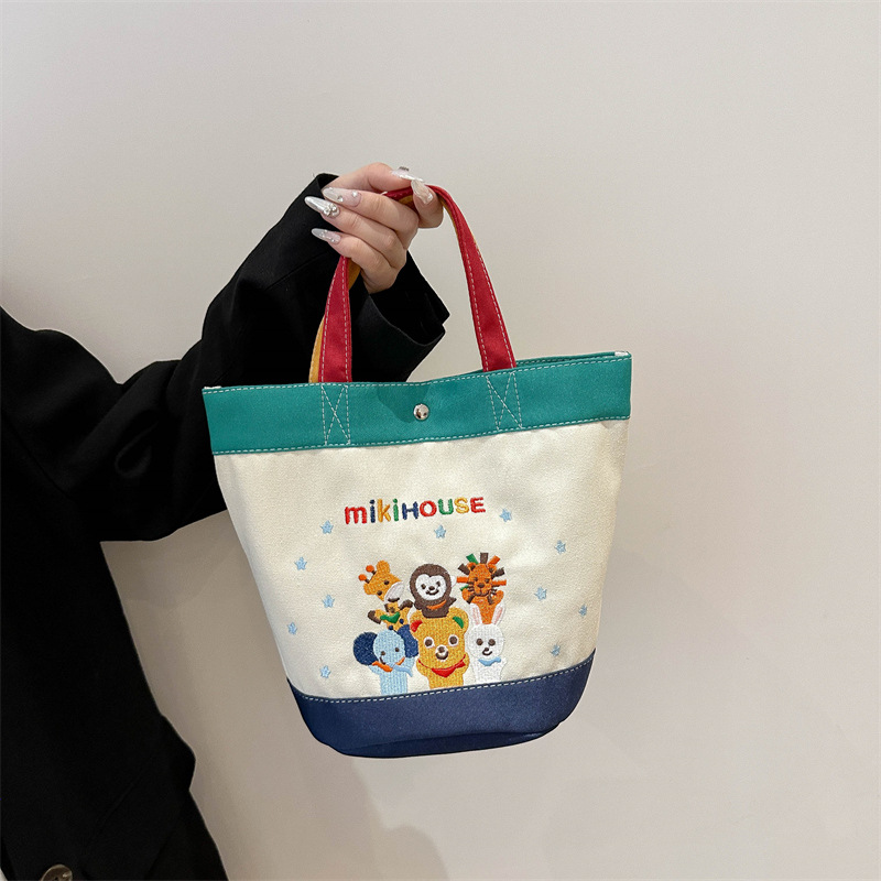 Новая сумка Miki Style мультяшная сумка-снек, канвас, портативная, легкая, небольшая, большая емкость, сумка для мамы и ребенка, рюкзак для выхода
