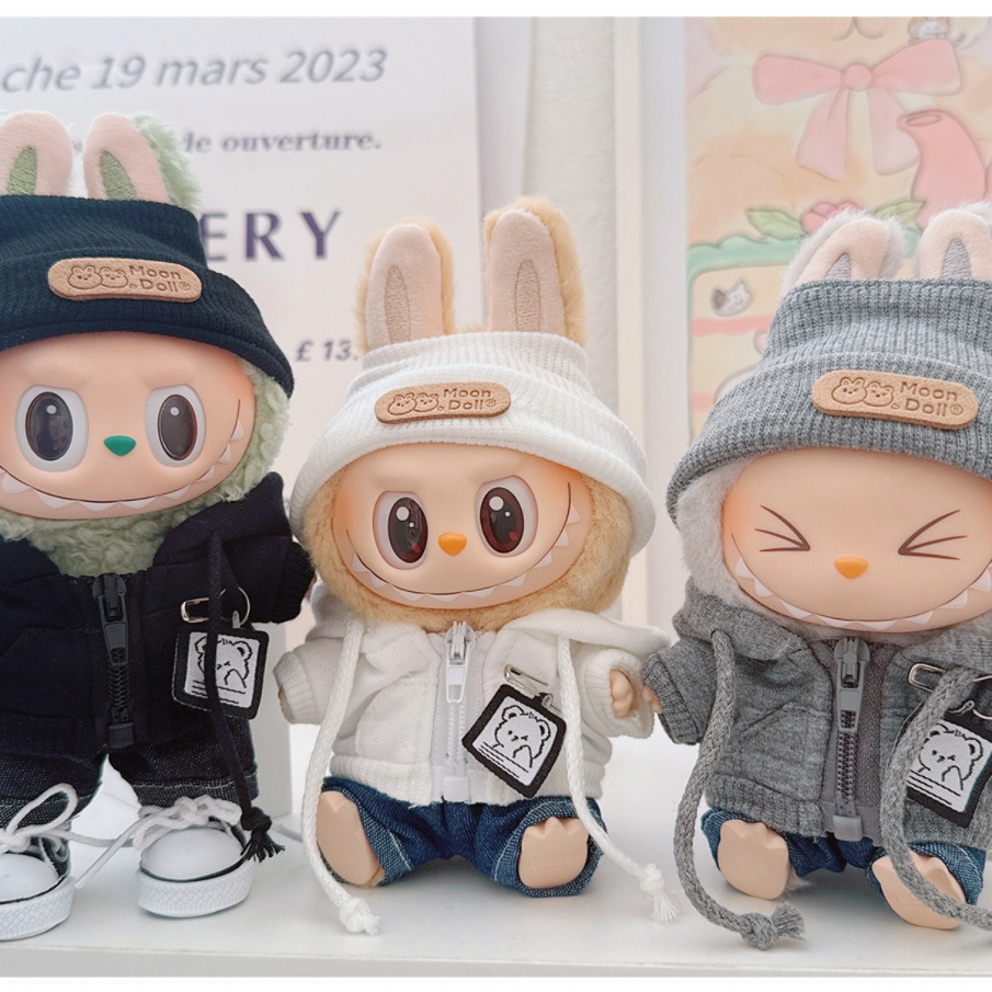 17cm Labubu Labubu Doll Coat 10cm Cotton Doll Lulu Piggy Three-year-old Self-deprecating Bear Casual Coat