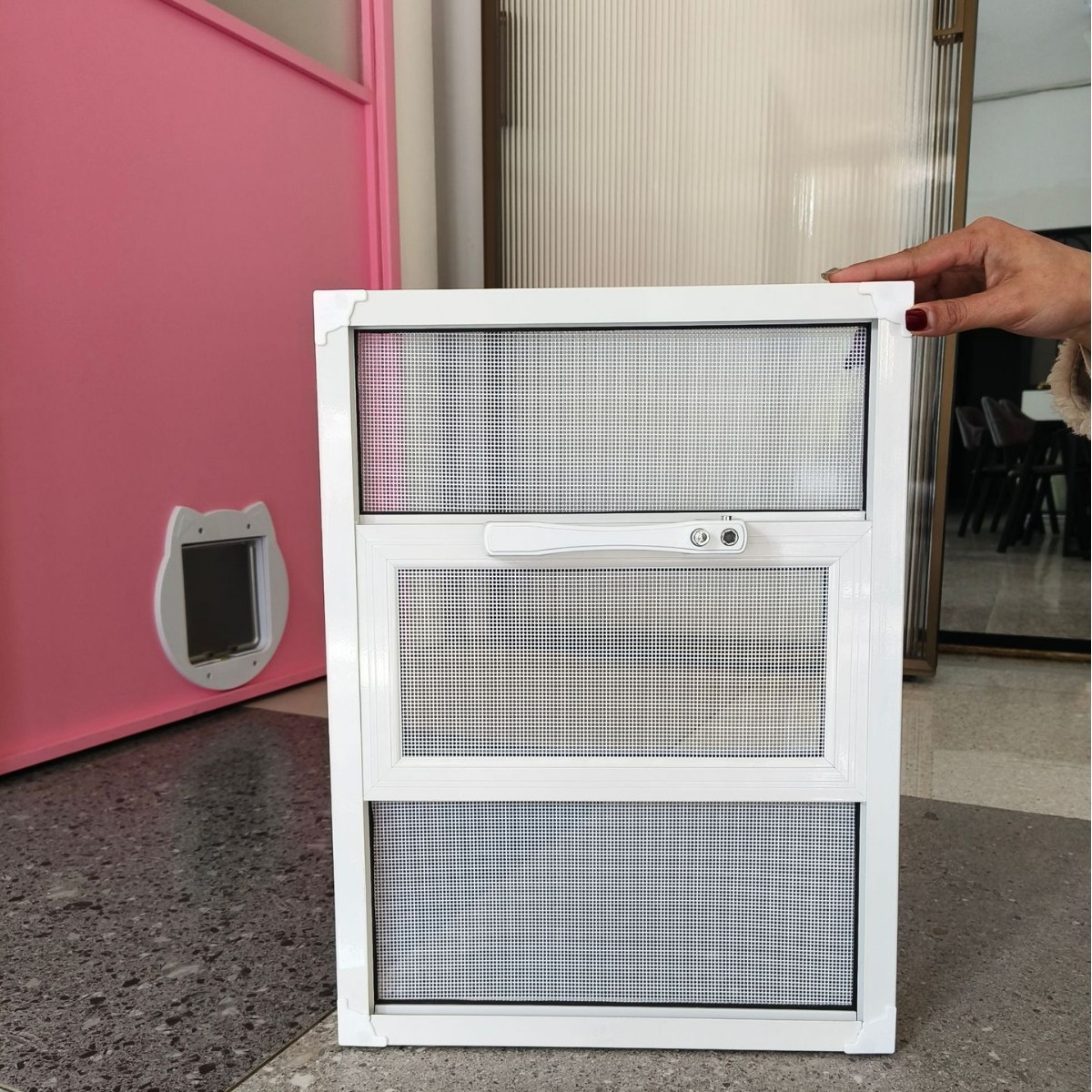 King Kong Mesh Anti-Theft Window Three-Push Screen Aluminum Alloy Household Invisible Anti-Mosquito Protection High-Definition High-Transparent Screen Window Wholesale