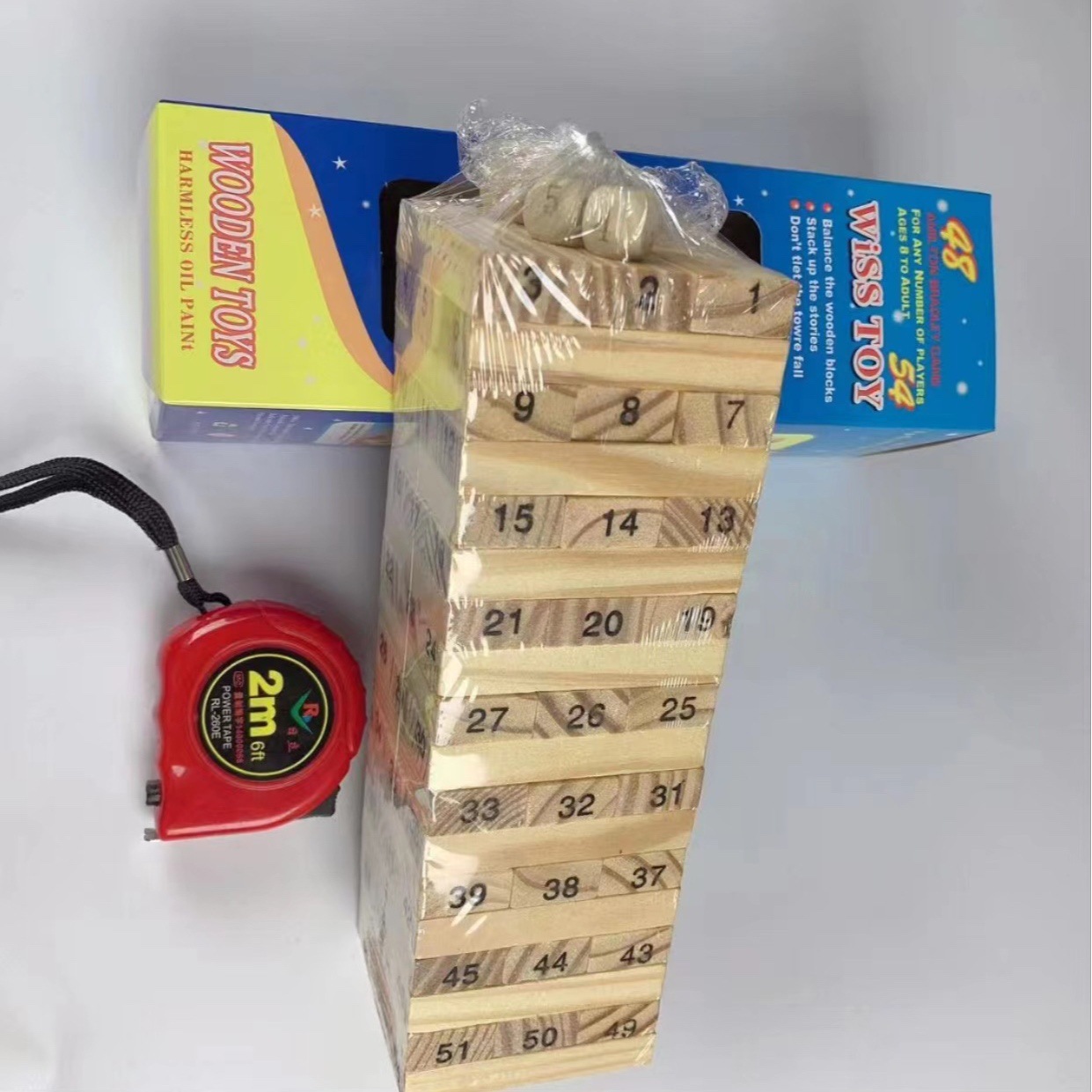 Factory wholesale raw wood color stacked high jengle wooden wooden toys small size early education educational intelligence development