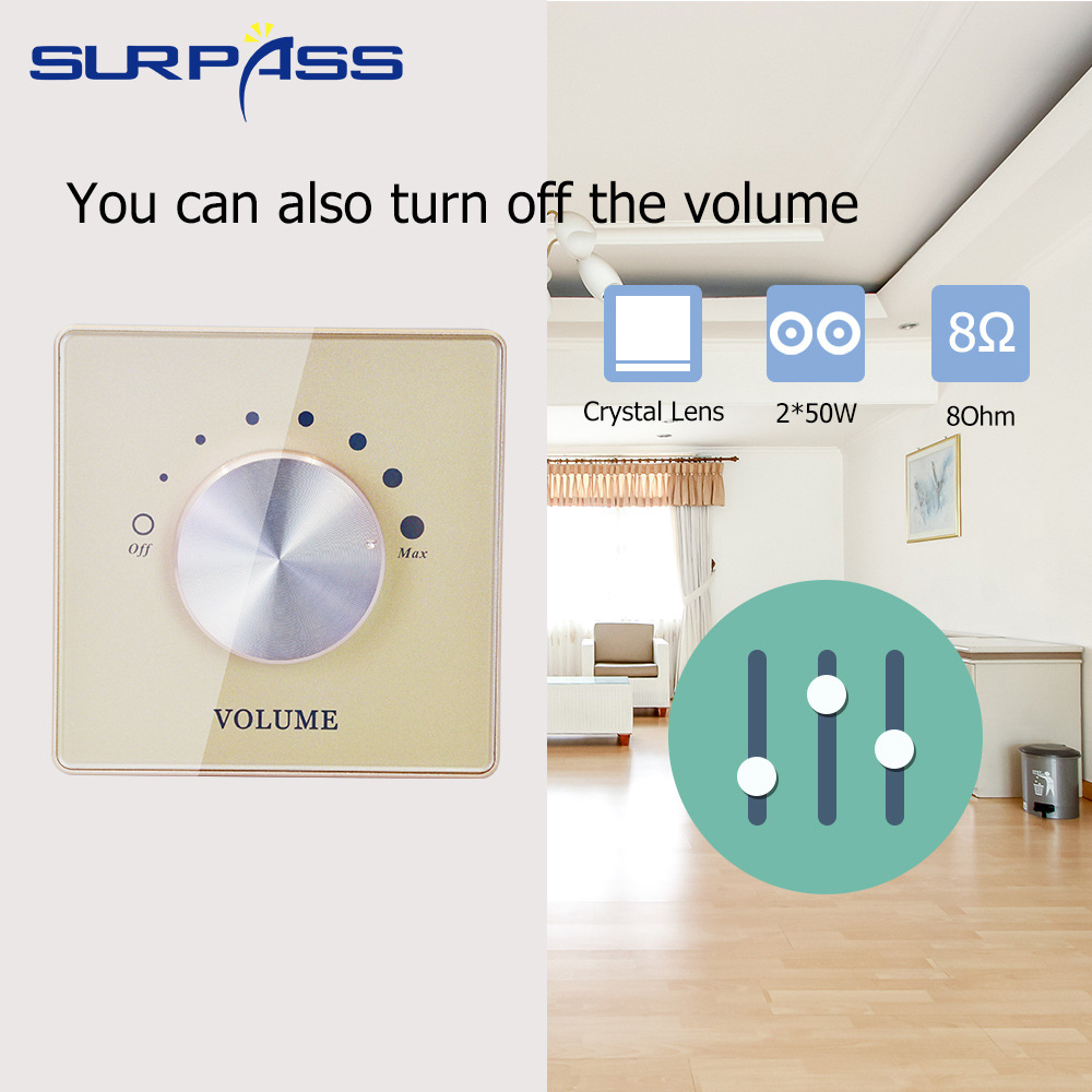 Переключатель с фиксированным сопротивлением, 2.5D стеклянное зеркало, семиуровневое управление, двухканальное/одноканальное управление динамиком