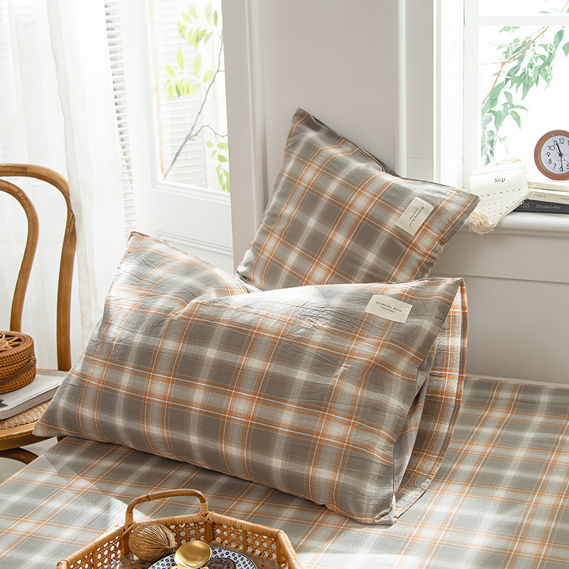 Washed Cotton Pillowcase A Pair of Pure Cotton Pillowcase Small Single One Student Dormitory Pillowcase Pure Cotton
