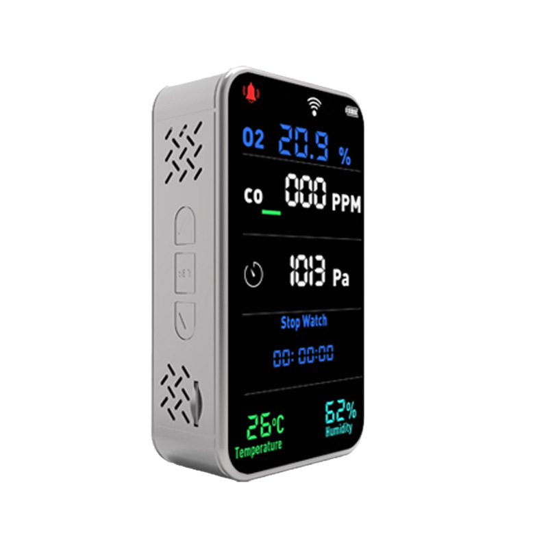 Portable Outdoor Carbon Monoxide Detector Emergency Flashlight Oxygen Alarm Air Pressure Temperature and Humidity Monitor