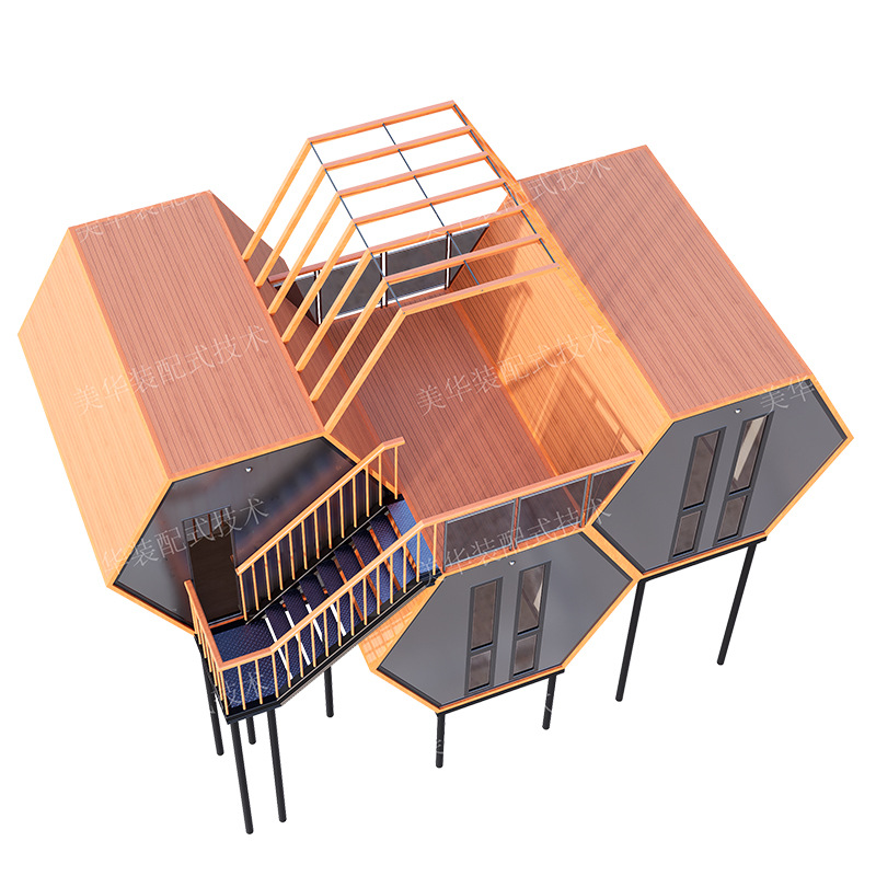 Steel Structure Wooden House Creative Wooden House Holiday House Resort Design and Construction Light Steel House Wooden House