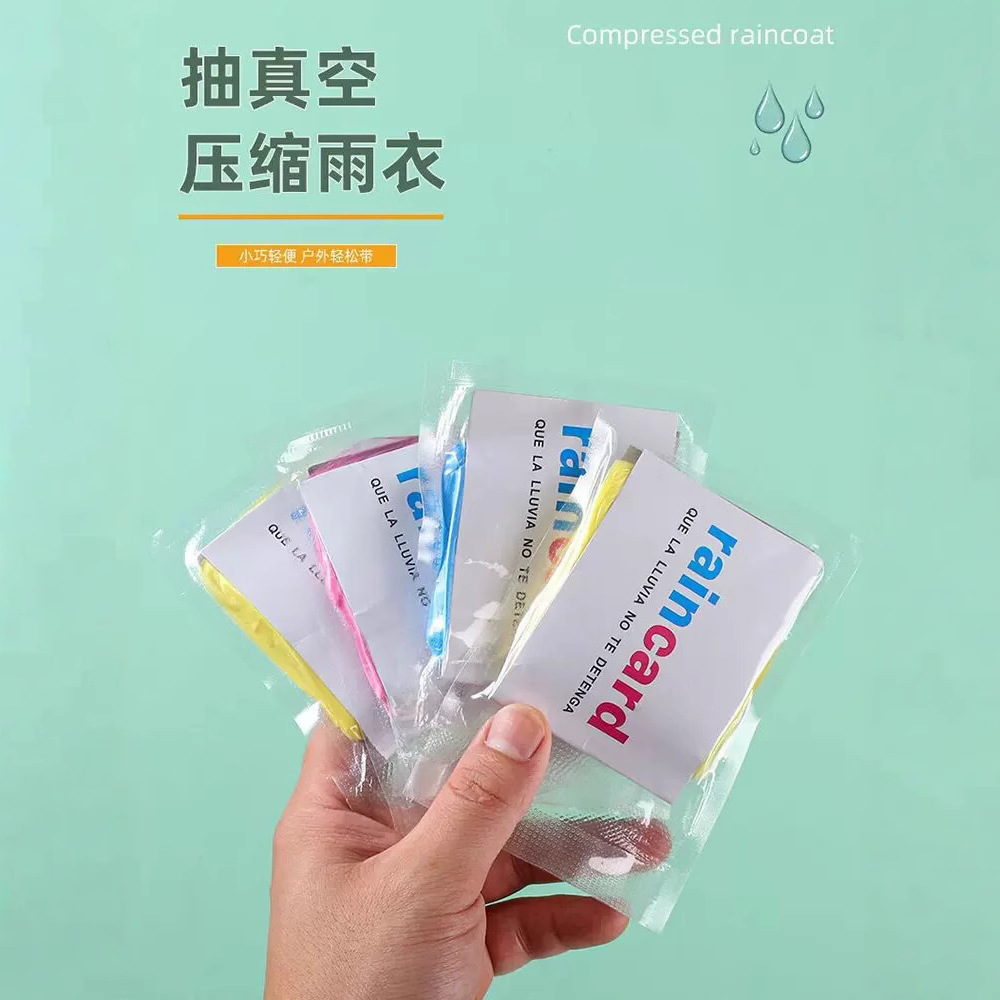 Card Raincoat Disposable Long Full Body Portable Children Adult Anti-rainstorm Waterproof Compression Raincoat Thickened